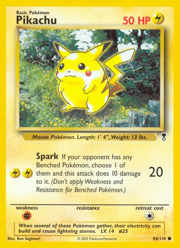 86, Common, Fighting[×2], Legendary Collection, Lightning, Normal, Reverse Holofoil Pikachu (86/110) [Legendary Collection] - Trading Card World