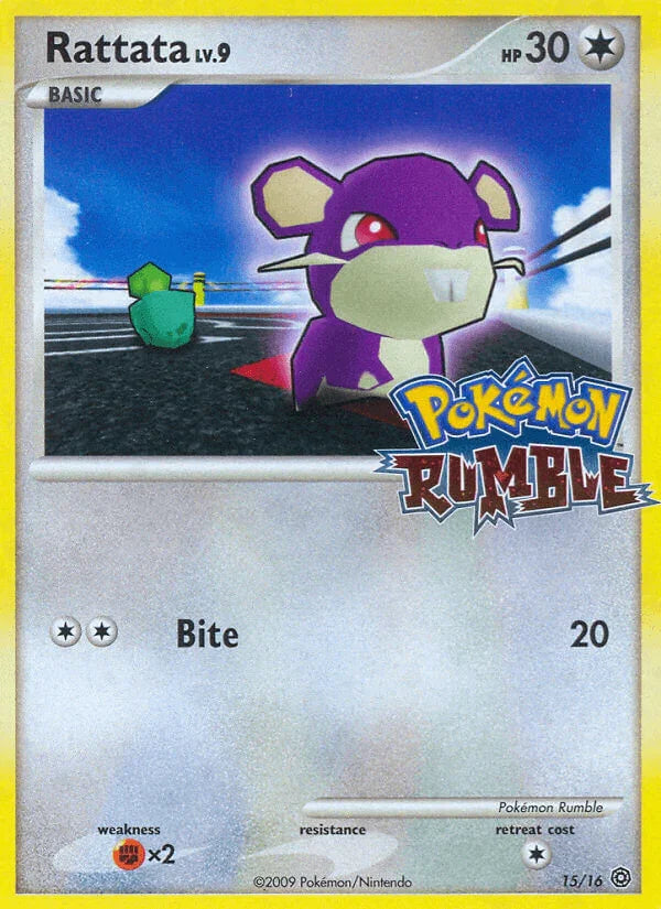 15, Colorless, Fighting[×2], Holofoil, Normal, Pokémon Rumble, Promo Rattata (15/16) [Pokémon Rumble] - Trading Card World