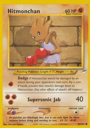 69, Common, Fighting, Neo Destiny Unlimited, Normal, Psychic[×2] Hitmonchan (69/105) [Neo Destiny Unlimited] - Trading Card World