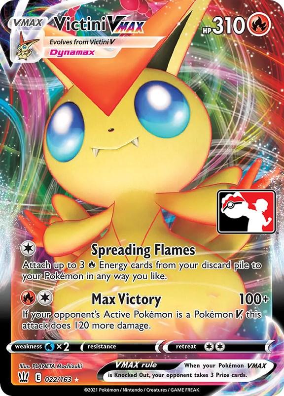 022, Fire, Holofoil, Prize Pack Series One, Ultra Rare, Water [x2] Victini VMAX (022/163) [Prize Pack Series One] - Trading Card World