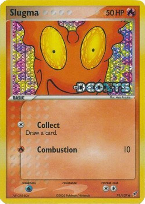 74, Common, EX: Deoxys, Fire, Reverse Holofoil, Water[×2] Slugma (74/107) (Stamped) [EX: Deoxys] - Trading Card World