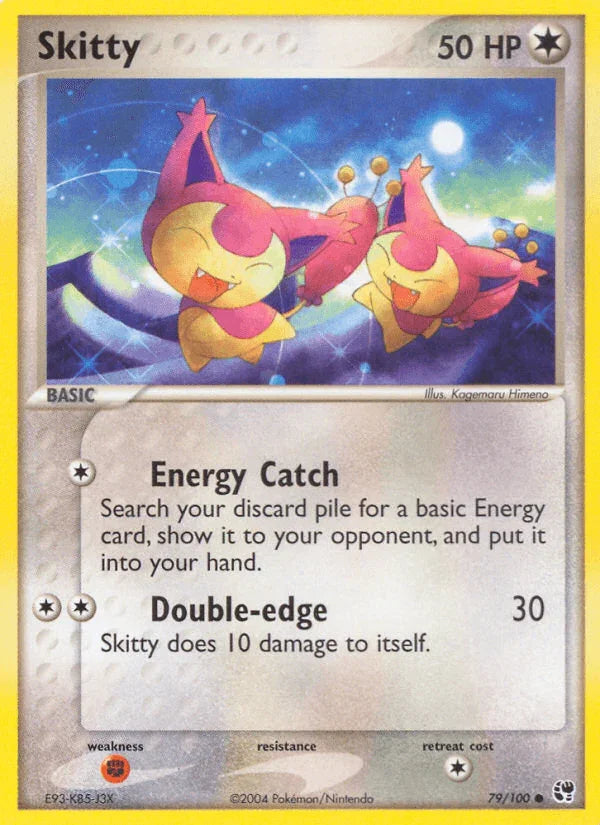 79, Colorless, Common, EX: Sandstorm, Fighting[×2], Normal, Reverse Holofoil Skitty (79/100) [EX: Sandstorm] - Trading Card World