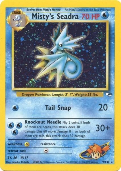 Gym Heroes Unlimited, Holo Rare, Holofoil, Lightning[×2], Water Misty's Seadra (9/132) [Gym Heroes Unlimited] - Trading Card World