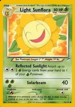 72, Common, Fire[×2], Grass, Neo Destiny Unlimited, Normal Light Sunflora (72/105) [Neo Destiny Unlimited] - Trading Card World