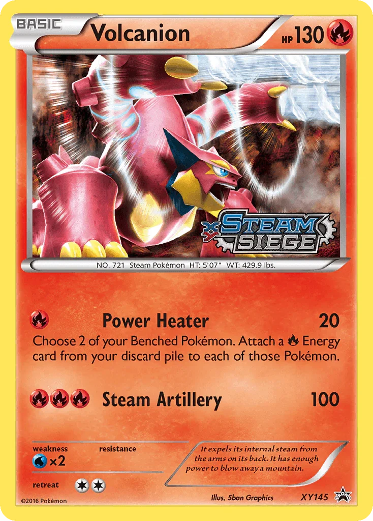 Fire, Holofoil, Promo, Water[×2], XY145, XY: Black Star Promos Volcanion (XY145) [XY: Black Star Promos] - Trading Card World