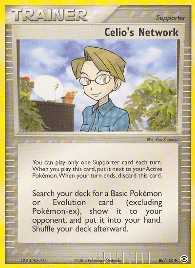 88, EX: FireRed & LeafGreen, Normal, Reverse Holofoil, Supporter, Uncommon Celio's Network (88/112) [EX: FireRed & LeafGreen] - Trading Card World