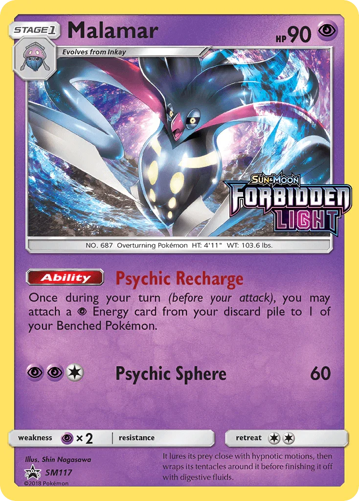 Black Star Promo, Holofoil, Psychic, Psychic[×2], SM117, Sun & Moon: Black Star Promos Malamar (SM117) [Sun & Moon: Black Star Promos] - Trading Card World
