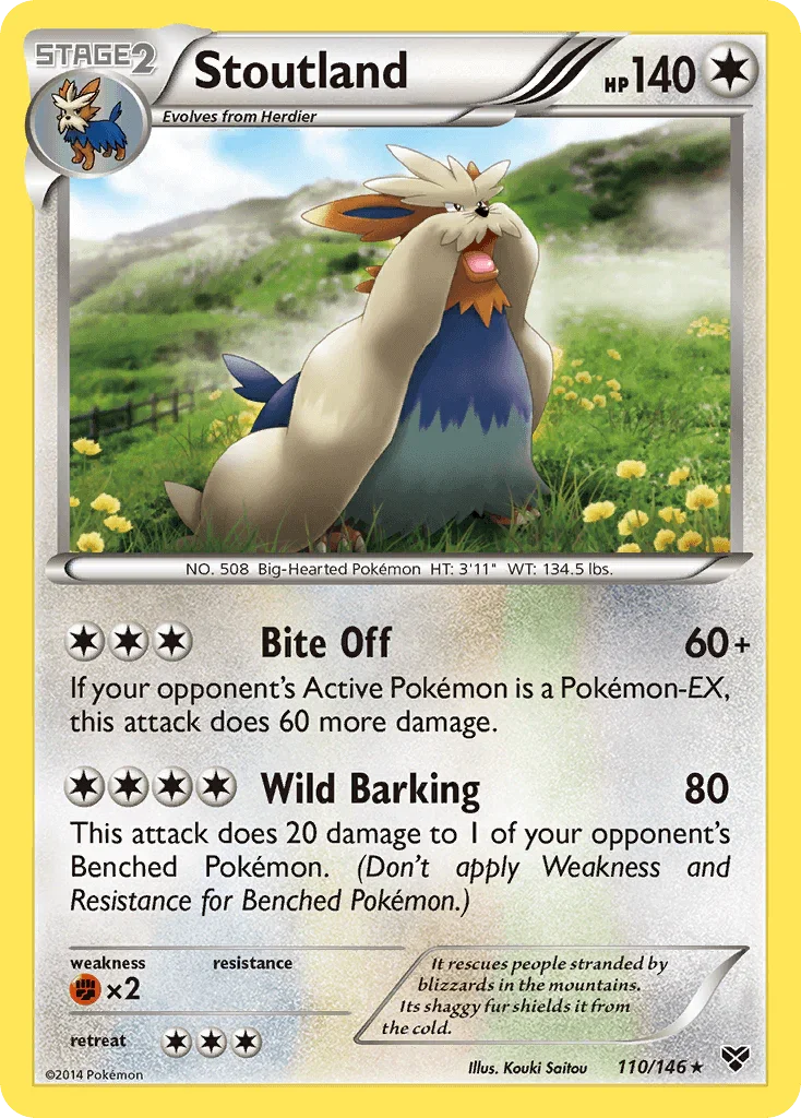 110, Colorless, Fighting[×2], Normal, Rare, Reverse Holofoil, XY: Base Set Stoutland (110/146) [XY: Base Set] - Trading Card World