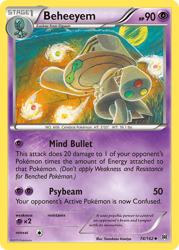74, Normal, Psychic, Psychic[×2], Reverse Holofoil, Uncommon, XY: BREAKthrough Beheeyem (74/162) [XY: BREAKthrough] - Trading Card World