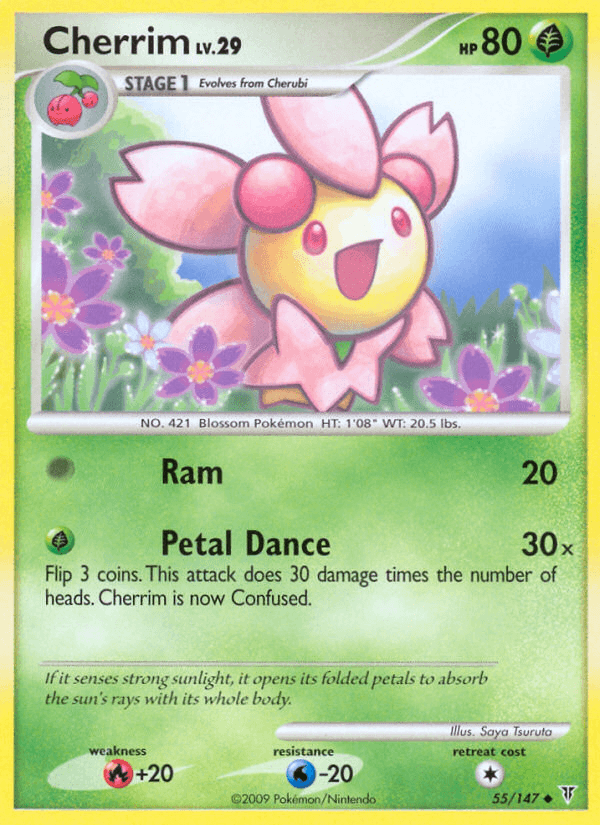 55, Fire[+20], Grass, Normal, Platinum: Supreme Victors, Reverse Holofoil, Uncommon, Water[-20] Cherrim (55/147) [Platinum: Supreme Victors] - Trading Card World