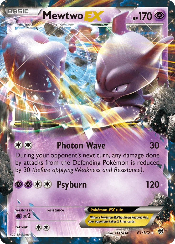61, Holofoil, Psychic, Psychic[×2], Ultra Rare, XY: BREAKthrough Mewtwo EX (61/162) [XY: BREAKthrough] - Trading Card World