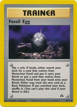 72, Neo Discovery Unlimited, Normal, Trainer, Uncommon Fossil Egg (72/75) [Neo Discovery Unlimited] - Trading Card World