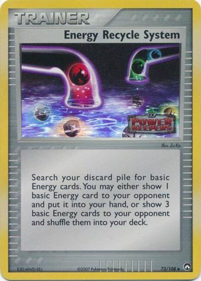 73, EX: Power Keepers, Item, Reverse Holofoil, Uncommon Energy Recycle System (73/108) (Stamped) [EX: Power Keepers] - Trading Card World