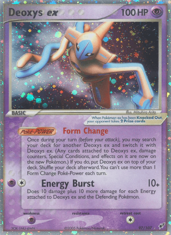 97, EX: Deoxys, Holofoil, Psychic, Psychic[×2], Ultra Rare Deoxys ex (97/107) [EX: Deoxys] - Trading Card World