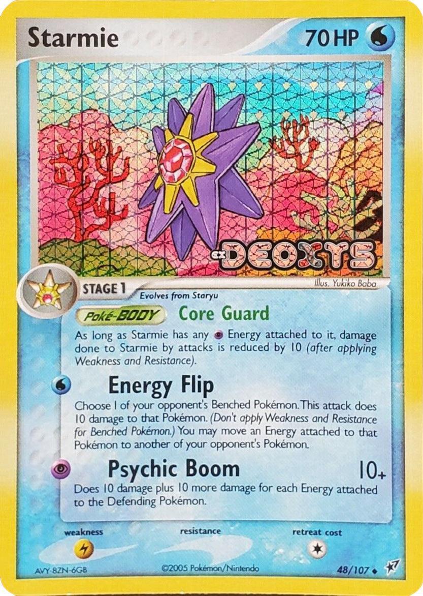 48, EX: Deoxys, Lightning[×2], Reverse Holofoil, Uncommon, Water Starmie (48/107) (Stamped) [EX: Deoxys] - Trading Card World