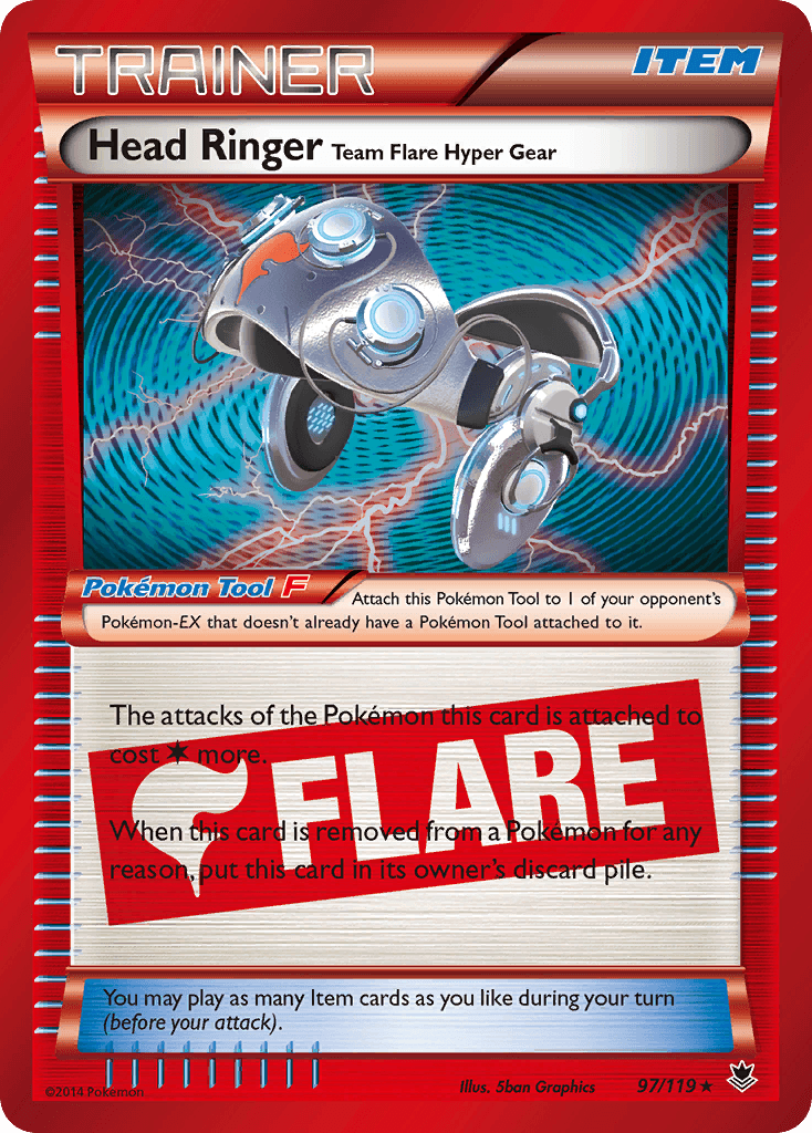 97, Holo Rare, Holofoil, Item, Reverse Holofoil, XY: Phantom Forces Head Ringer Team Flare Hyper Gear (97/119) [XY: Phantom Forces] - Trading Card World