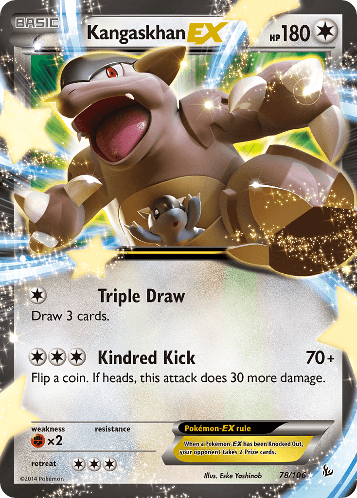 78, Colorless, Fighting[×2], Holofoil, Ultra Rare, XY: Flashfire Kangaskhan EX (78/106) [XY: Flashfire] - Trading Card World