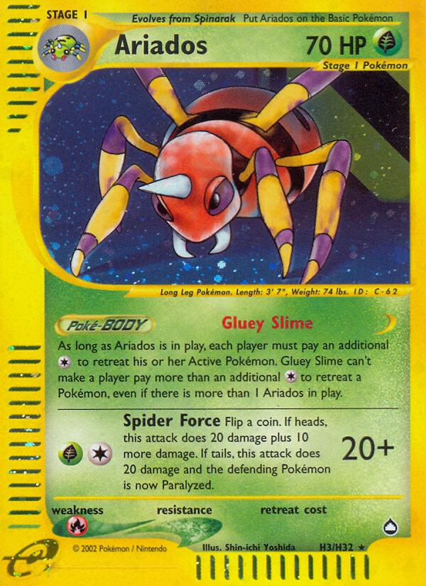 Aquapolis, Fire[×2], Grass, H3, Holofoil, Rare Ariados (H3/H32) [Aquapolis] - Trading Card World