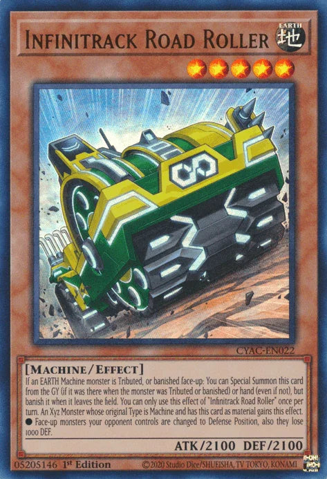 1st Edition, Cyberstorm Access, Earth, Effect Monster, Machine, Ultra Rare Infinitrack Road Roller [CYAC-EN022] Ultra Rare - Trading Card World