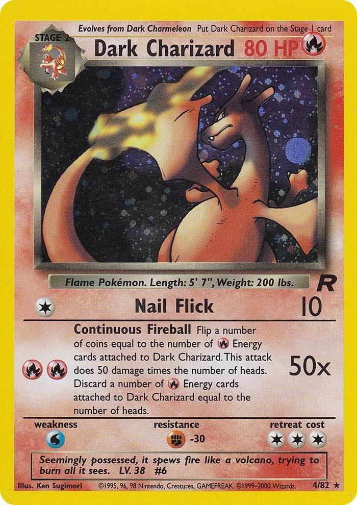 Fighting[-30], Fire, Holo Rare, Holofoil, Team Rocket Unlimited, Water[×2] Dark Charizard (4/82) [Team Rocket Unlimited] - Trading Card World