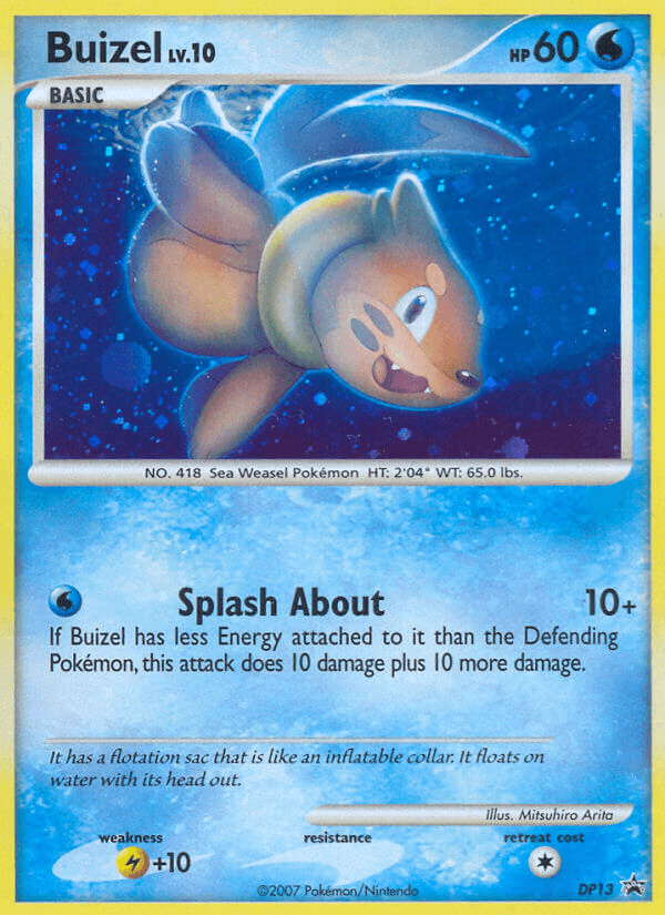 Black Star Promo, Diamond & Pearl: Black Star Promos, DP13, Holofoil, Lightning[+10], Water Buizel (DP13) [Diamond & Pearl: Black Star Promos] - Trading Card World