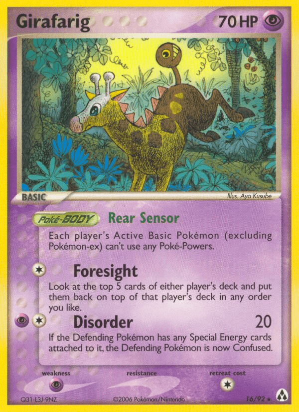 16, EX: Legend Maker, Normal, Psychic, Psychic[×2], Rare Girafarig (16/92) [EX: Legend Maker] - Trading Card World
