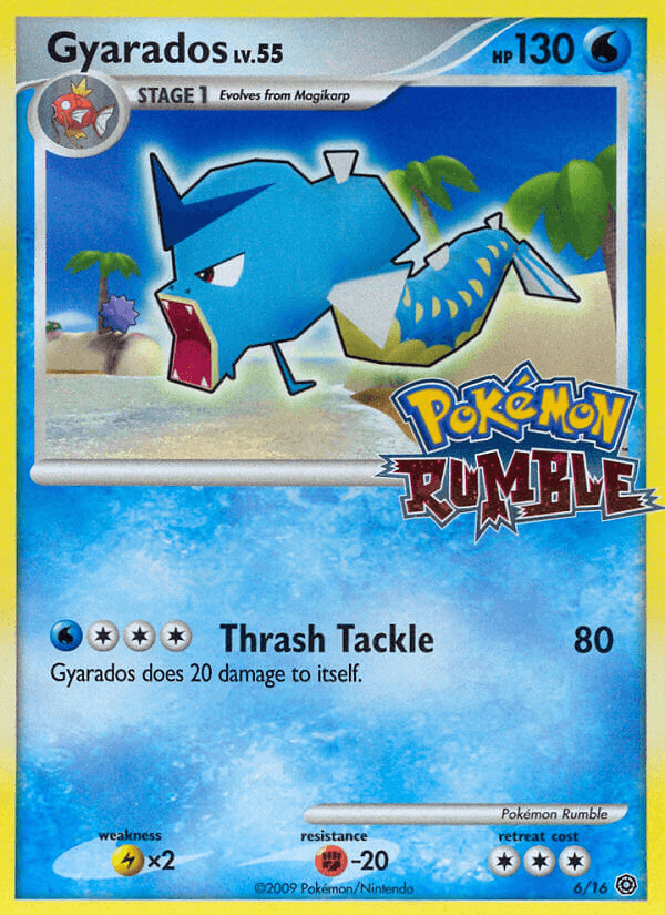 Fighting[-20], Holofoil, Lightning[×2], Normal, Pokémon Rumble, Promo, Water Gyarados (6/16) [Pokémon Rumble] - Trading Card World