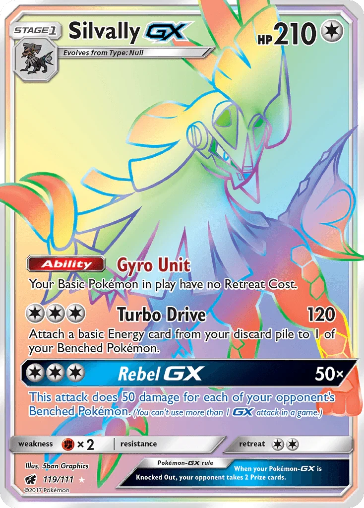 119, Colorless, Fighting[×2], Holofoil, Secret Rare, Sun & Moon: Crimson Invasion Silvally GX (119/111) [Sun & Moon: Crimson Invasion] - Trading Card World