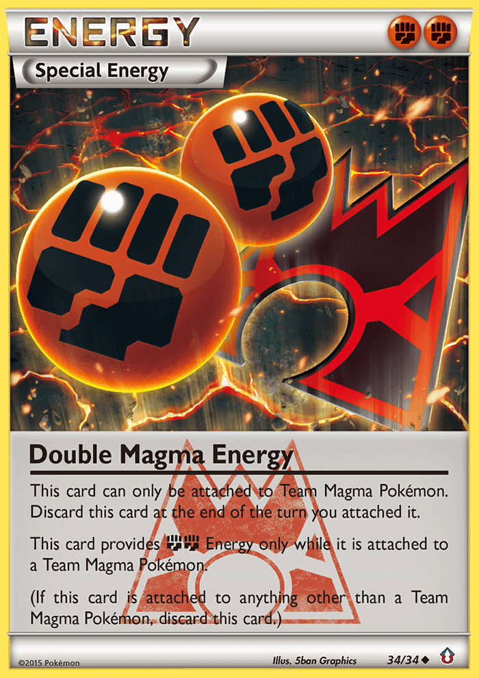 34, Fighting, Normal, Reverse Holofoil, Uncommon, XY: Double Crisis Double Magma Energy (34/34) [XY: Double Crisis] - Trading Card World