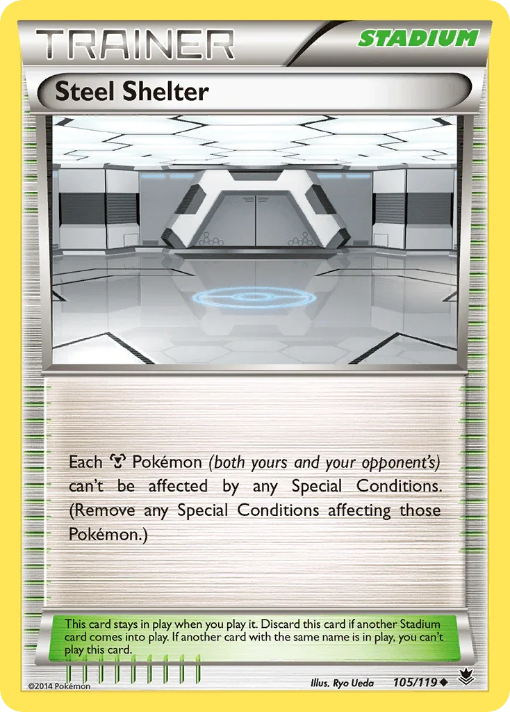 105, Normal, Reverse Holofoil, Stadium, Uncommon, XY: Phantom Forces Steel Shelter (105/119) [XY: Phantom Forces] - Trading Card World