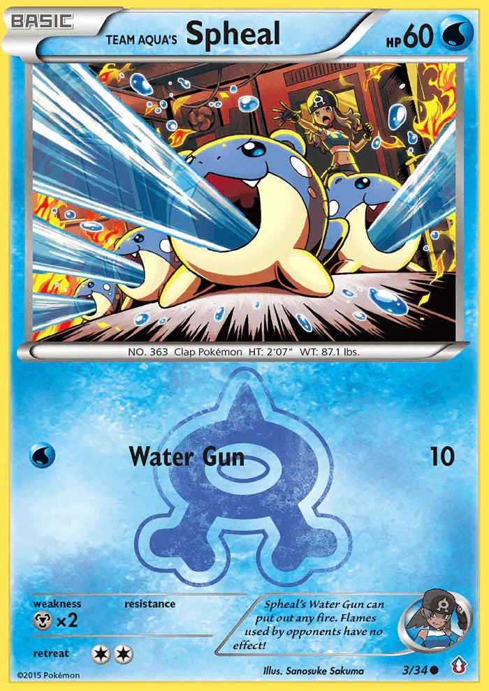 Common, Metal[×2], Normal, Reverse Holofoil, Water, XY: Double Crisis Team Aqua's Spheal (3/34) [XY: Double Crisis] - Trading Card World