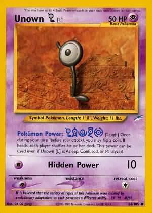 86, Common, Neo Destiny Unlimited, Normal, Psychic, Psychic[×2] Unown [L] (86/105) [Neo Destiny Unlimited] - Trading Card World