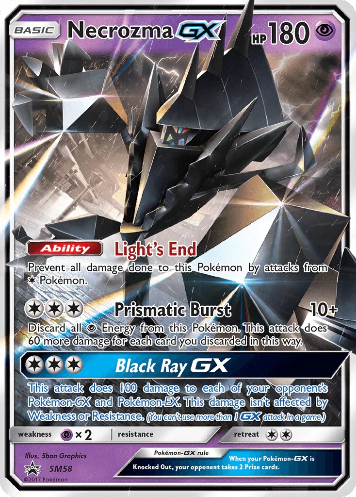Black Star Promo, Holofoil, Psychic, Psychic[×2], SM58, Sun & Moon: Black Star Promos Necrozma GX (SM58) [Sun & Moon: Black Star Promos] - Trading Card World