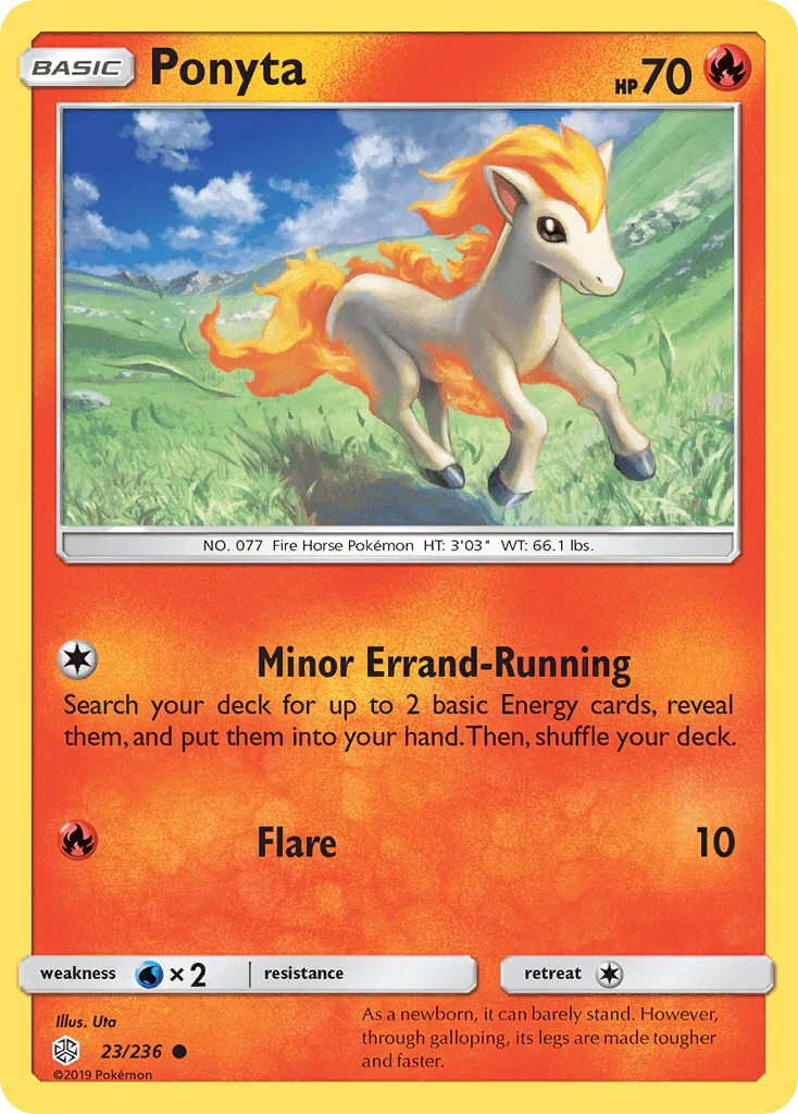 23, Common, Fire, Normal, Reverse Holofoil, Sun & Moon: Cosmic Eclipse, Water[×2] Ponyta (23/236) [Sun & Moon: Cosmic Eclipse] - Trading Card World