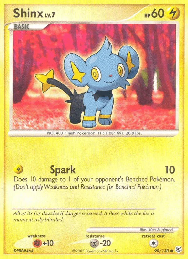 98, Common, Diamond & Pearl: Base Set, Fighting[+10], Lightning, Metal[-20], Normal, Reverse Holofoil Shinx (98/130) [Diamond & Pearl: Base Set] - Trading Card World