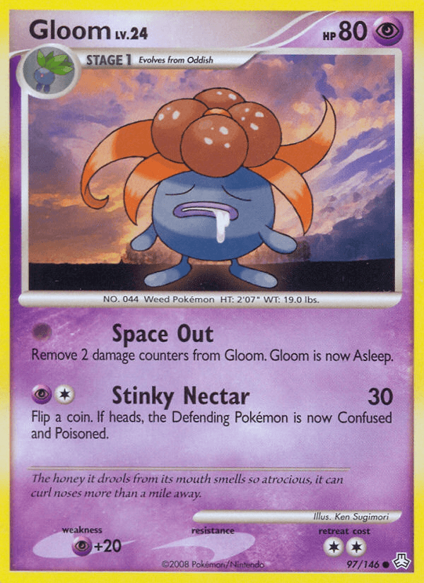 97, Common, Diamond & Pearl: Legends Awakened, Normal, Psychic, Psychic[+20], Reverse Holofoil Gloom (97/146) [Diamond & Pearl: Legends Awakened] - Trading Card World