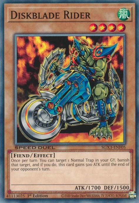 1st Edition, Common, Effect Monster, Fiend, Speed Duel GX: Duelists of Shadows, Wind Diskblade Rider [SGX3-ENF05] Common - Trading Card World