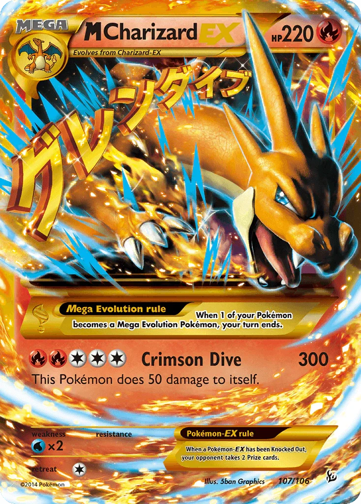 Fire, Holofoil, Secret Rare, Water[×2], XY: Flashfire M Charizard EX (107/106) [XY: Flashfire] - Trading Card World