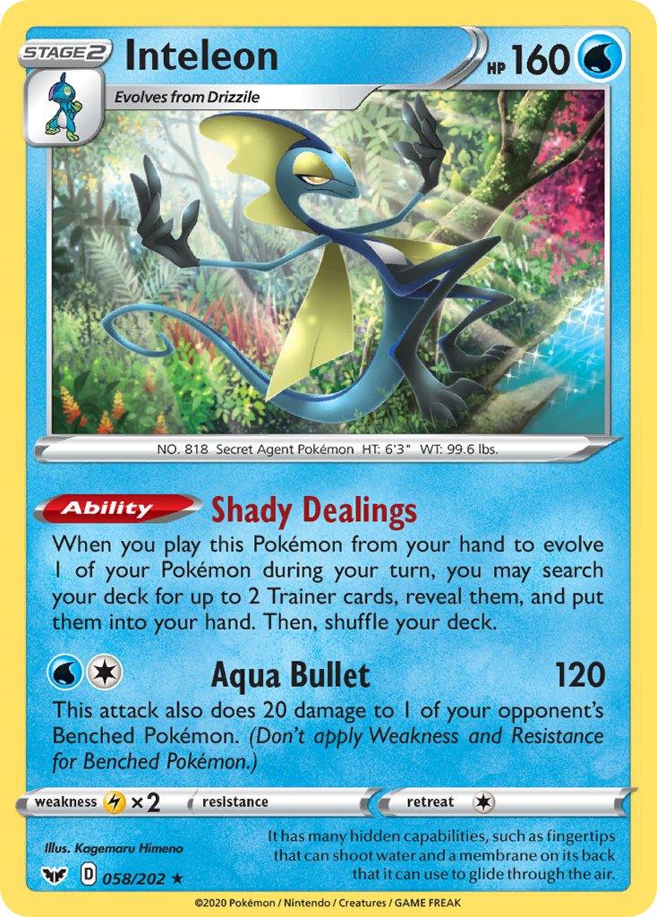 058, Lightning[×2], Normal, Rare, Sword & Shield: Base Set, Water Inteleon (058/202) (Theme Deck Exclusive) [Sword & Shield: Base Set] - Trading Card World
