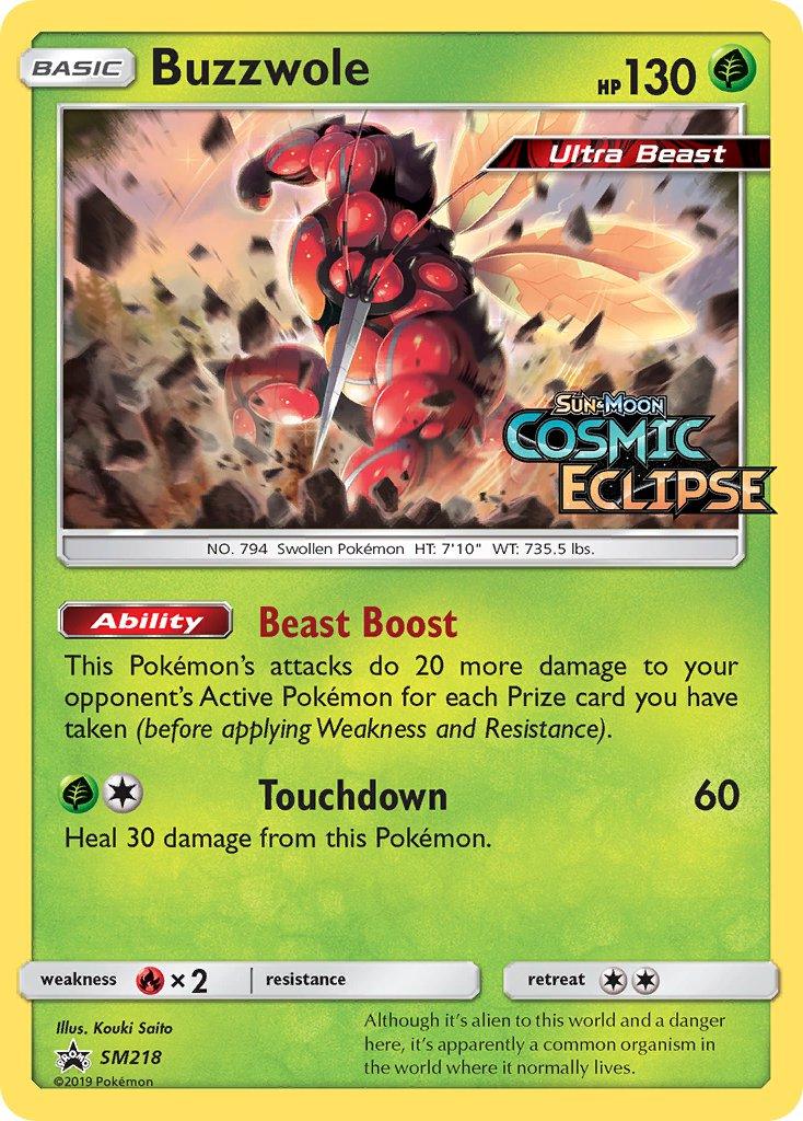 Black Star Promo, Fire[×2], Grass, Holofoil, SM218, Sun & Moon: Black Star Promos Buzzwole (SM218) [Sun & Moon: Black Star Promos] - Trading Card World