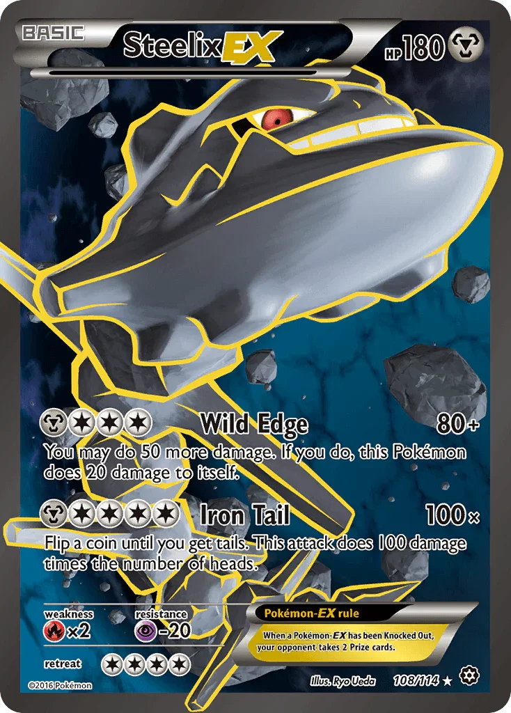 108, Fire[×2], Holofoil, Metal, Psychic[-20], Ultra Rare, XY: Steam Siege Steelix EX (108/114) [XY: Steam Siege] - Trading Card World