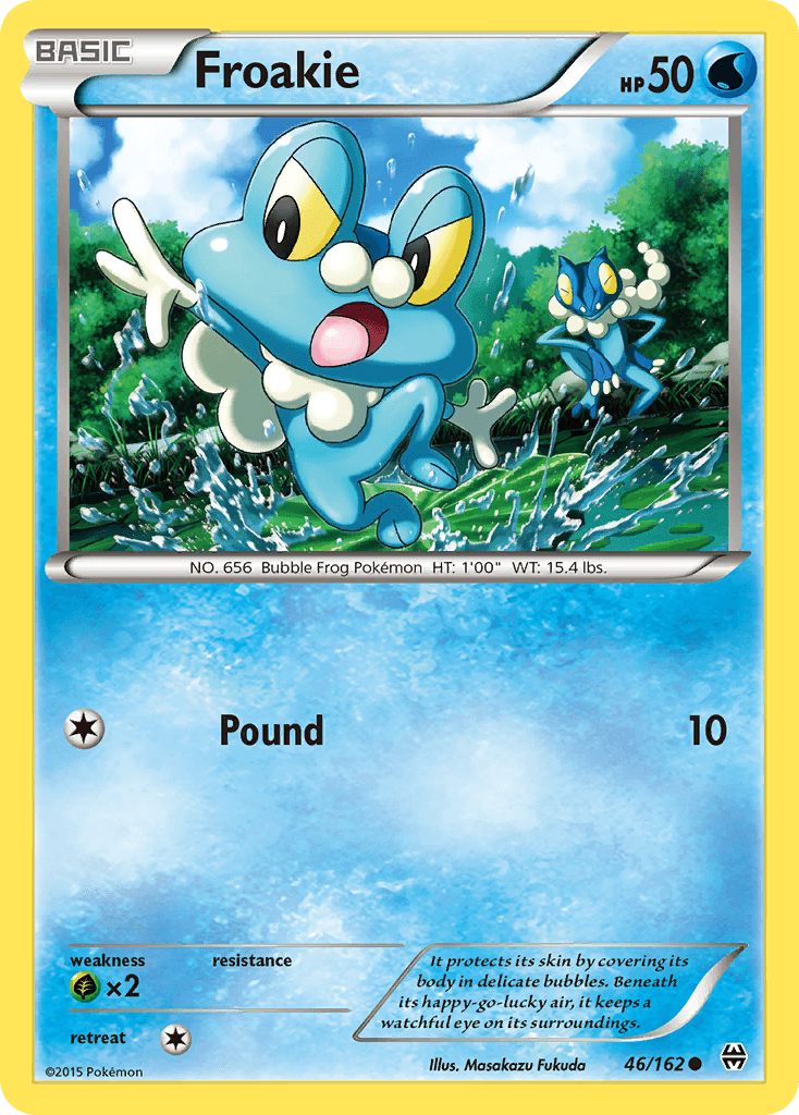 46, Common, Grass[×2], Normal, Reverse Holofoil, Water, XY: BREAKthrough Froakie (46/162) [XY: BREAKthrough] - Trading Card World