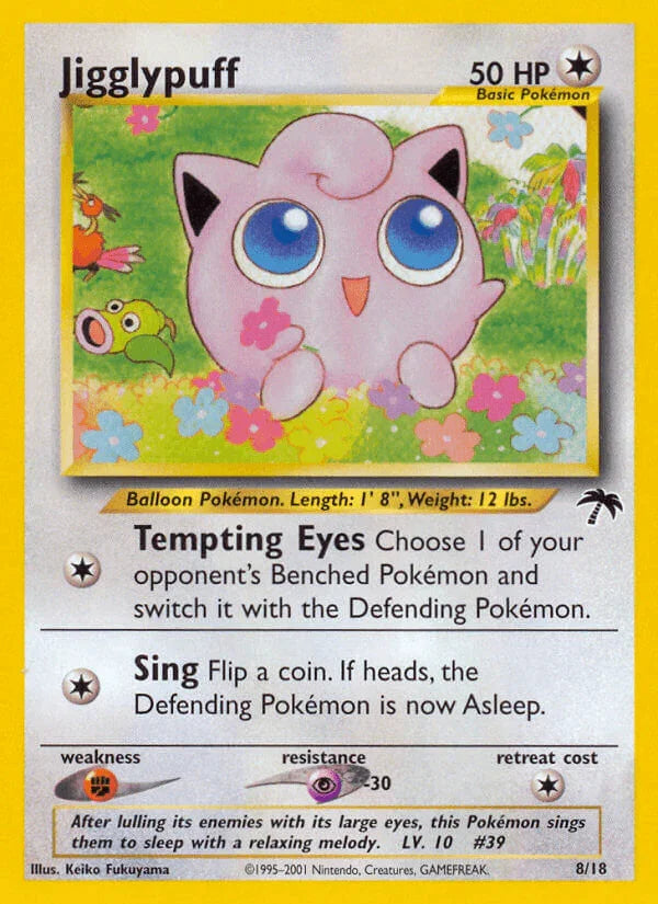 Colorless, Fighting[×2], Normal, Promo, Psychic[-30], Southern Islands Jigglypuff (8/18) [Southern Islands] - Trading Card World