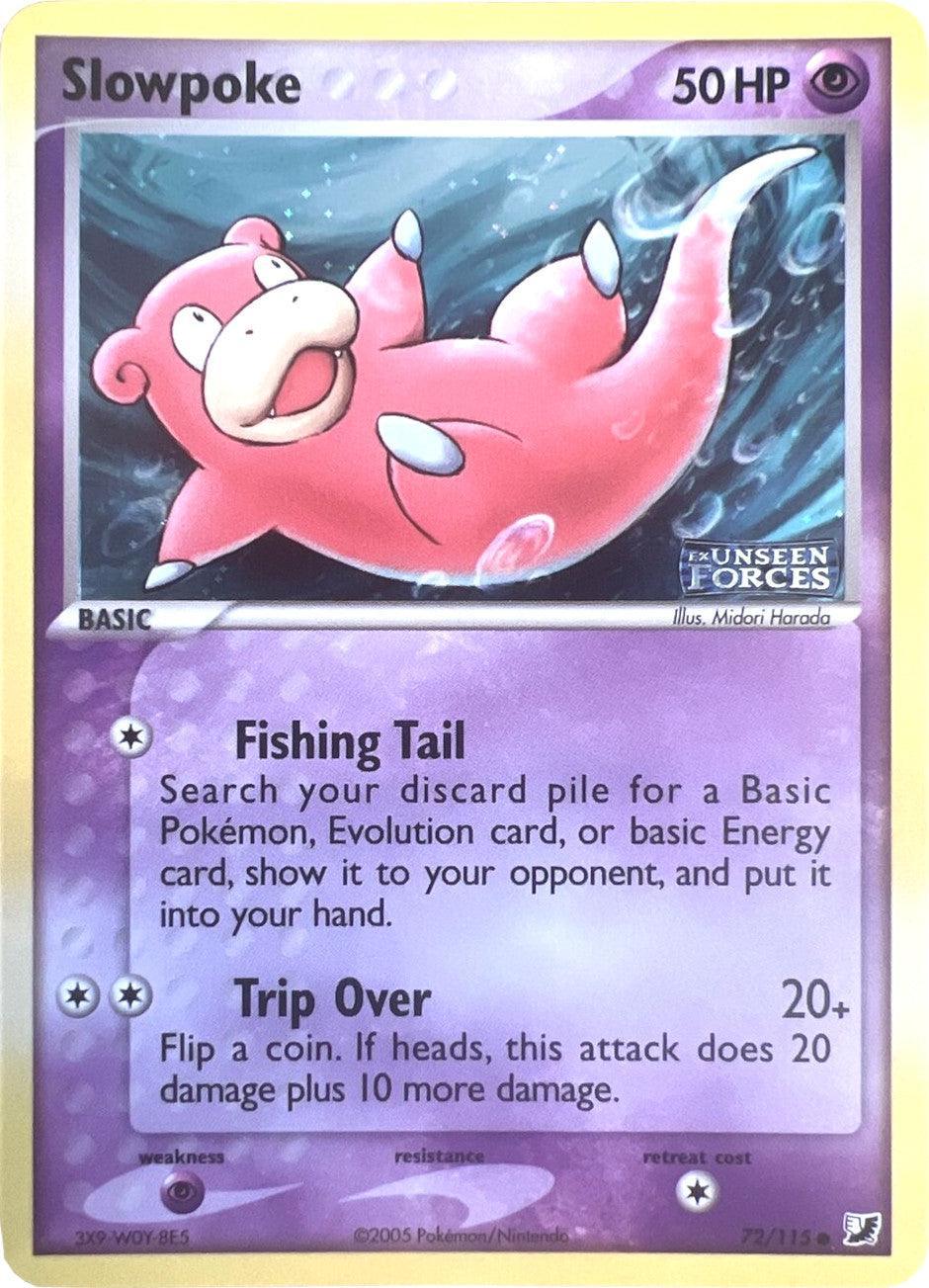 72, Common, EX: Unseen Forces, Psychic, Psychic[×2], Reverse Holofoil Slowpoke (72/115) (Stamped) [EX: Unseen Forces] - Trading Card World