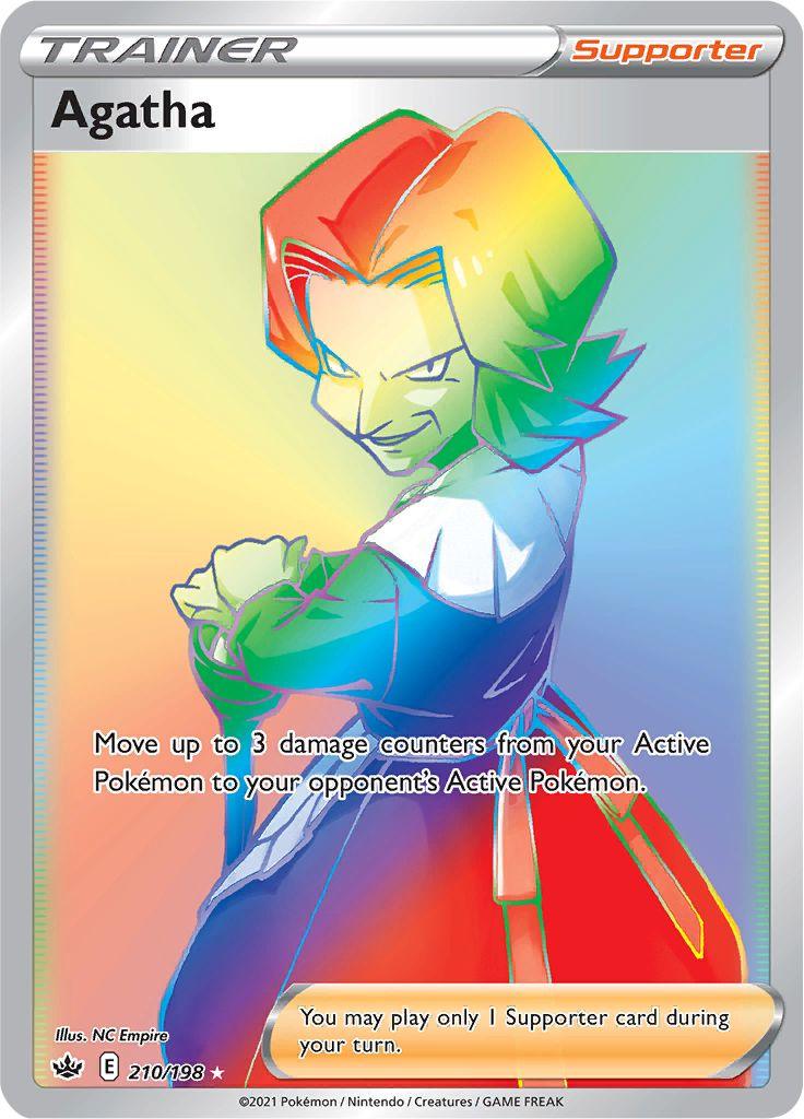 210, Holofoil, Secret Rare, Supporter, Sword & Shield: Chilling Reign Agatha (210/198) [Sword & Shield: Chilling Reign] - Trading Card World