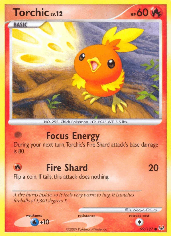 99, Common, Fire, Normal, Platinum: Base Set, Reverse Holofoil, Water[+10] Torchic (99/127) [Platinum: Base Set] - Trading Card World
