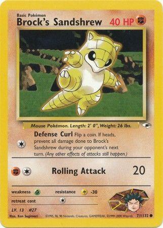 71, Common, Fighting, Grass[×2], Gym Heroes Unlimited, Lightning[-30], Normal Brock's Sandshrew (71/132) [Gym Heroes Unlimited] - Trading Card World
