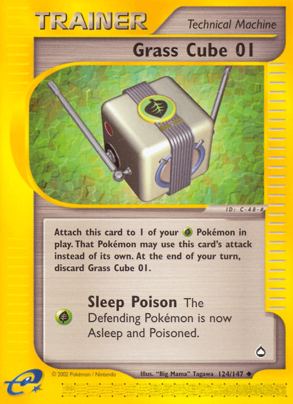 124, Aquapolis, Item, Normal, Reverse Holofoil, Uncommon Grass Cube 01 (124/147) [Aquapolis] - Trading Card World