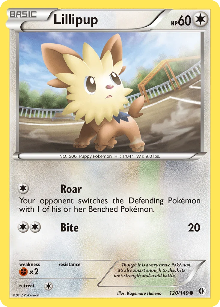120, Black & White: Boundaries Crossed, Colorless, Common, Fighting[×2], Normal, Reverse Holofoil Lillipup (120/149) [Black & White: Boundaries Crossed] - Trading Card World