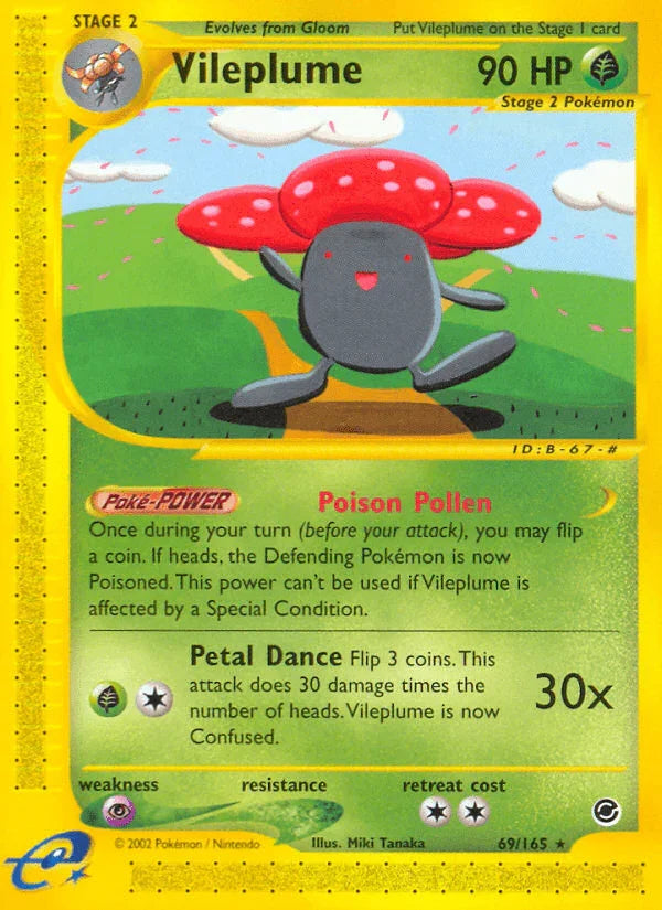 69, Expedition: Base Set, Grass, Normal, Psychic[×2], Rare, Reverse Holofoil Vileplume (69/165) [Expedition: Base Set] - Trading Card World